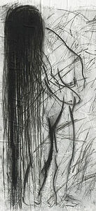 сhinese ink, black sauce, rice paper.  100x46 cm. 2022  *in a private collection