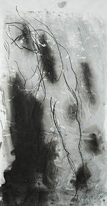 chinese ink, black sauce, rice paper. 100x46 cm. 2022